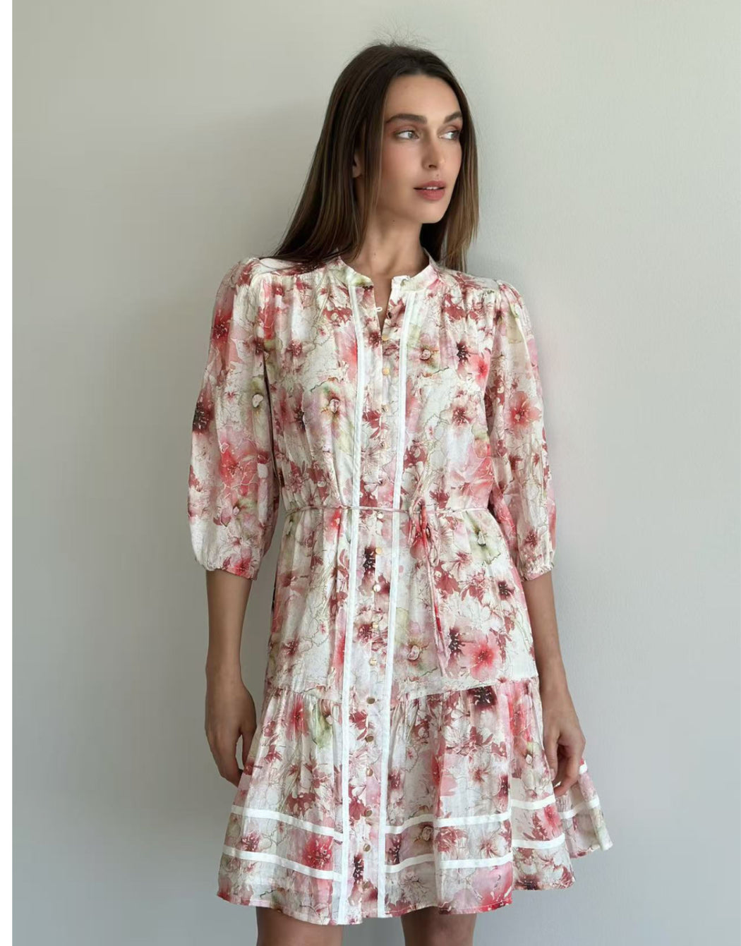 Floral Mini Dress - Pink multi