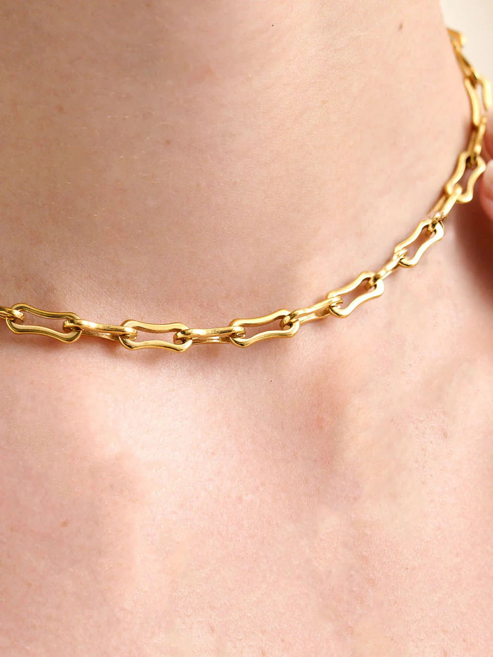 18k Gold Plated Paperclip chain Necklace