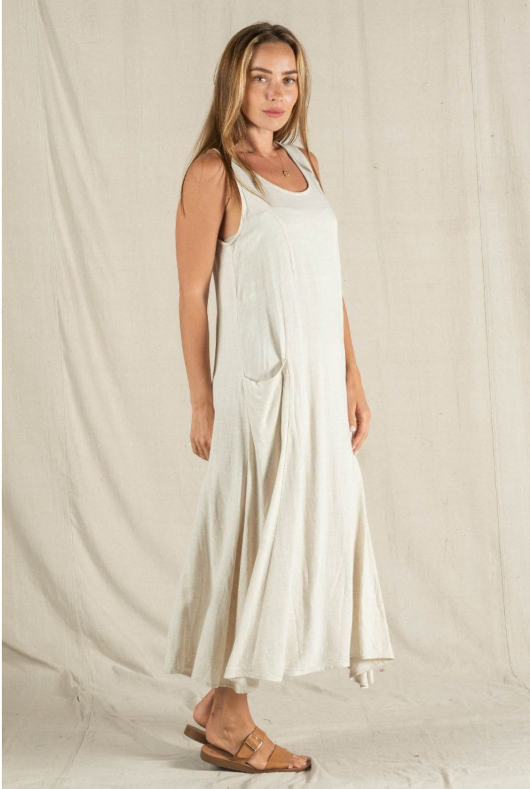 Relaxed Linen Weekend Dress - Natural