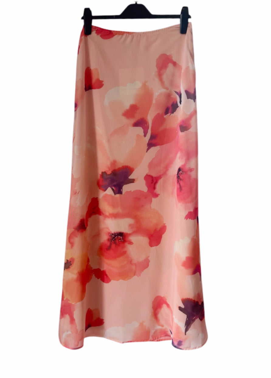 Peach Poppy Skirt - Floral