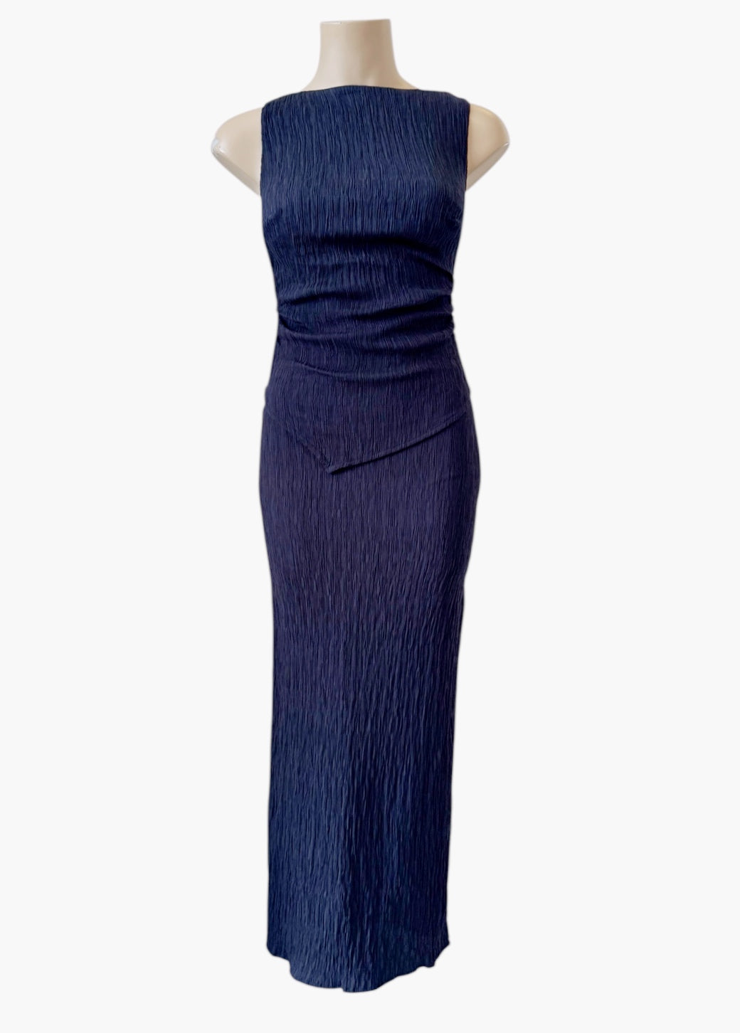 Crinkle Skirt Set - Navy