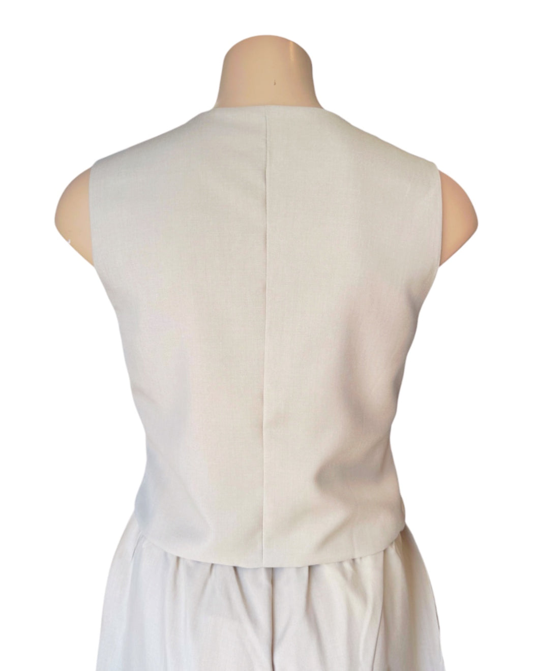 Molly Tie front Vest Top - Latte