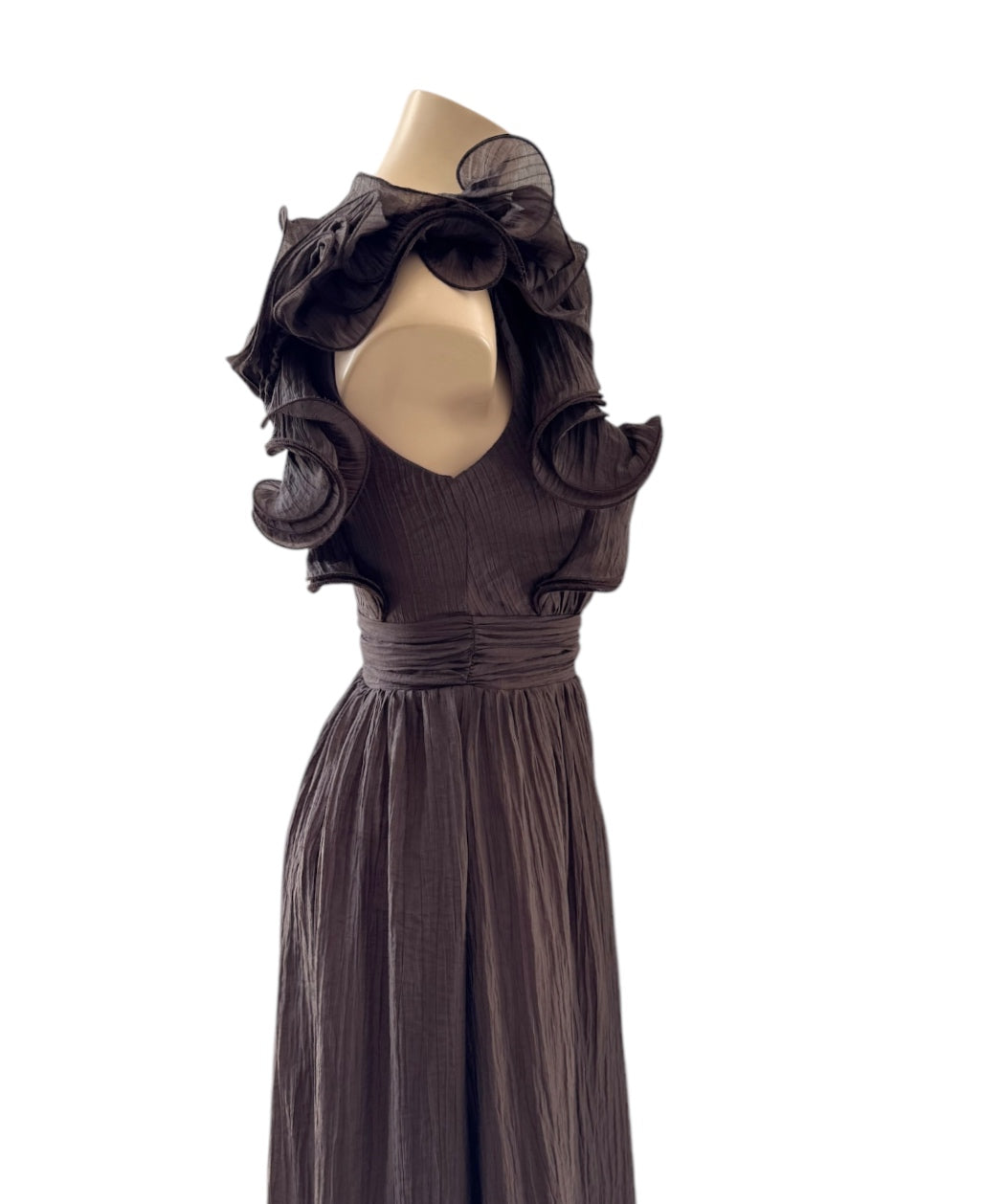 Emmy One shoulder Maxi Dress - Chocolate