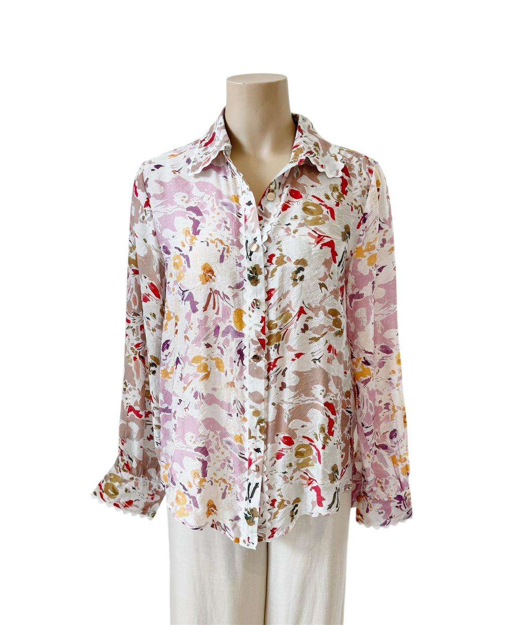 Balloon Sleeve Blouse - Floral multi