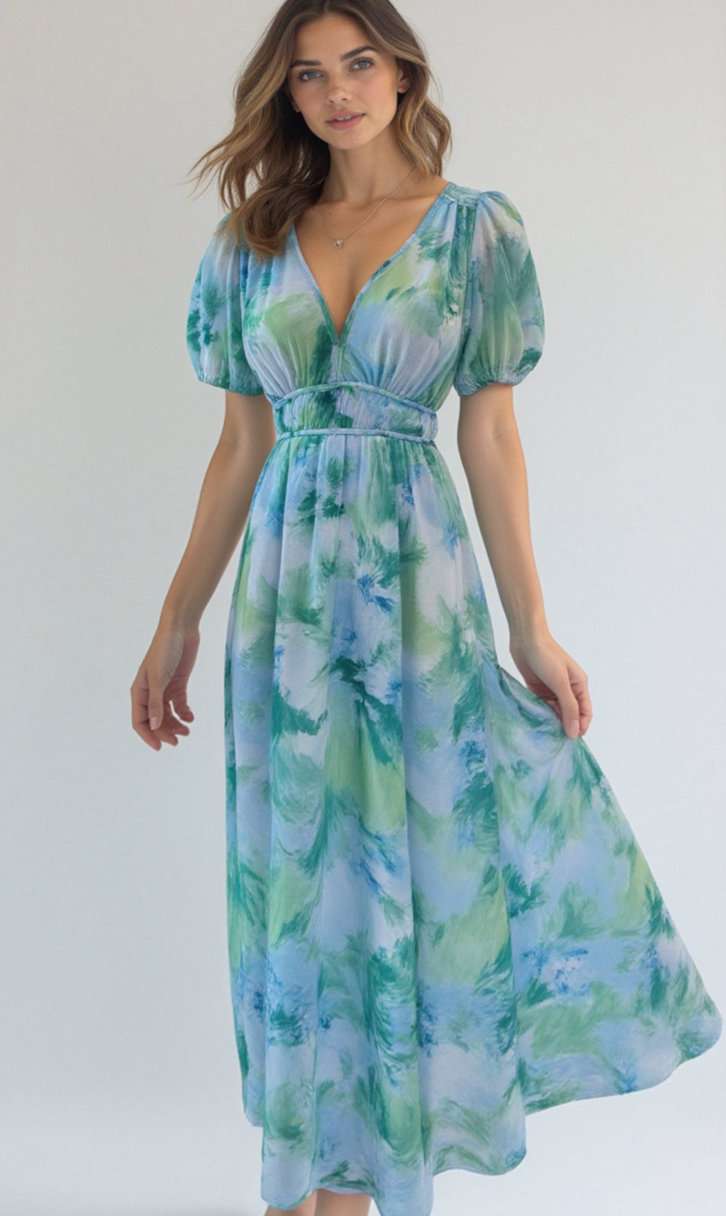 Cleo Maxi Dress - Blue multi Floral
