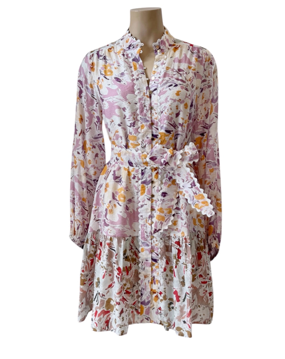 Drop Hem Mini Dress - Multi floral
