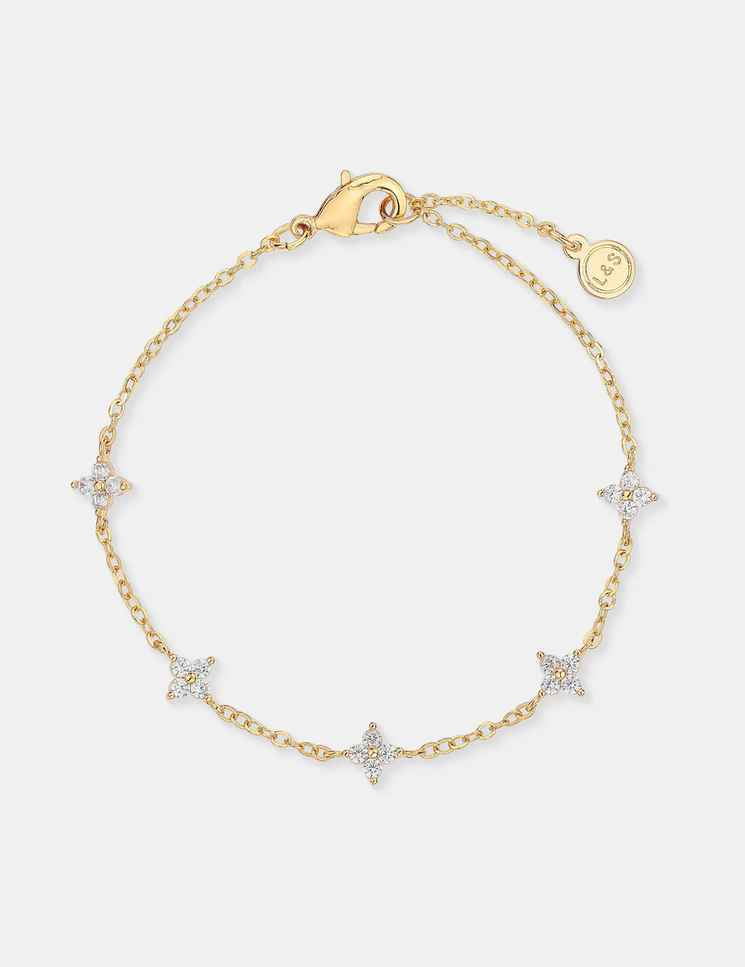 18k Plated Gold Clover Bracelet