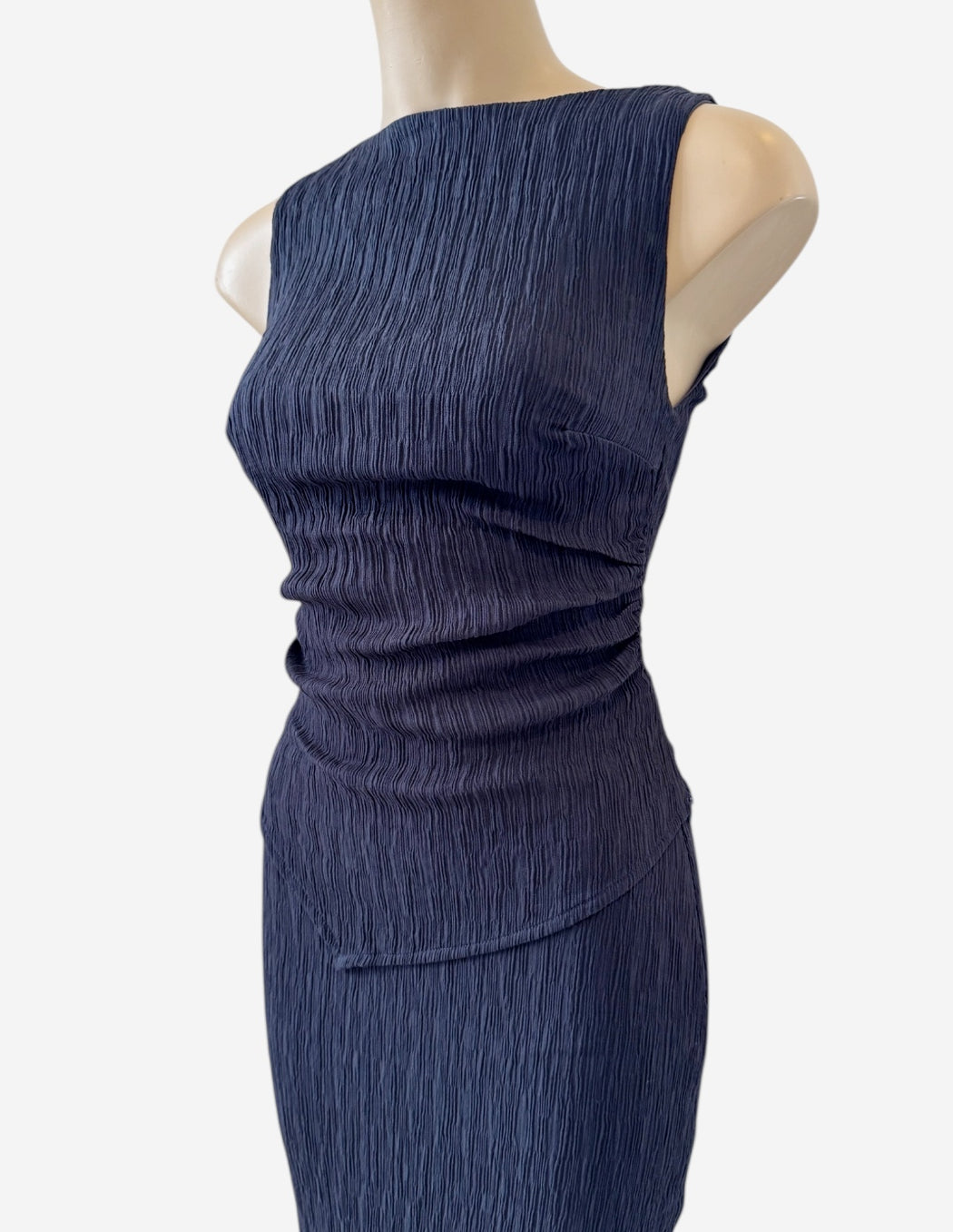 Crinkle Skirt Set - Navy