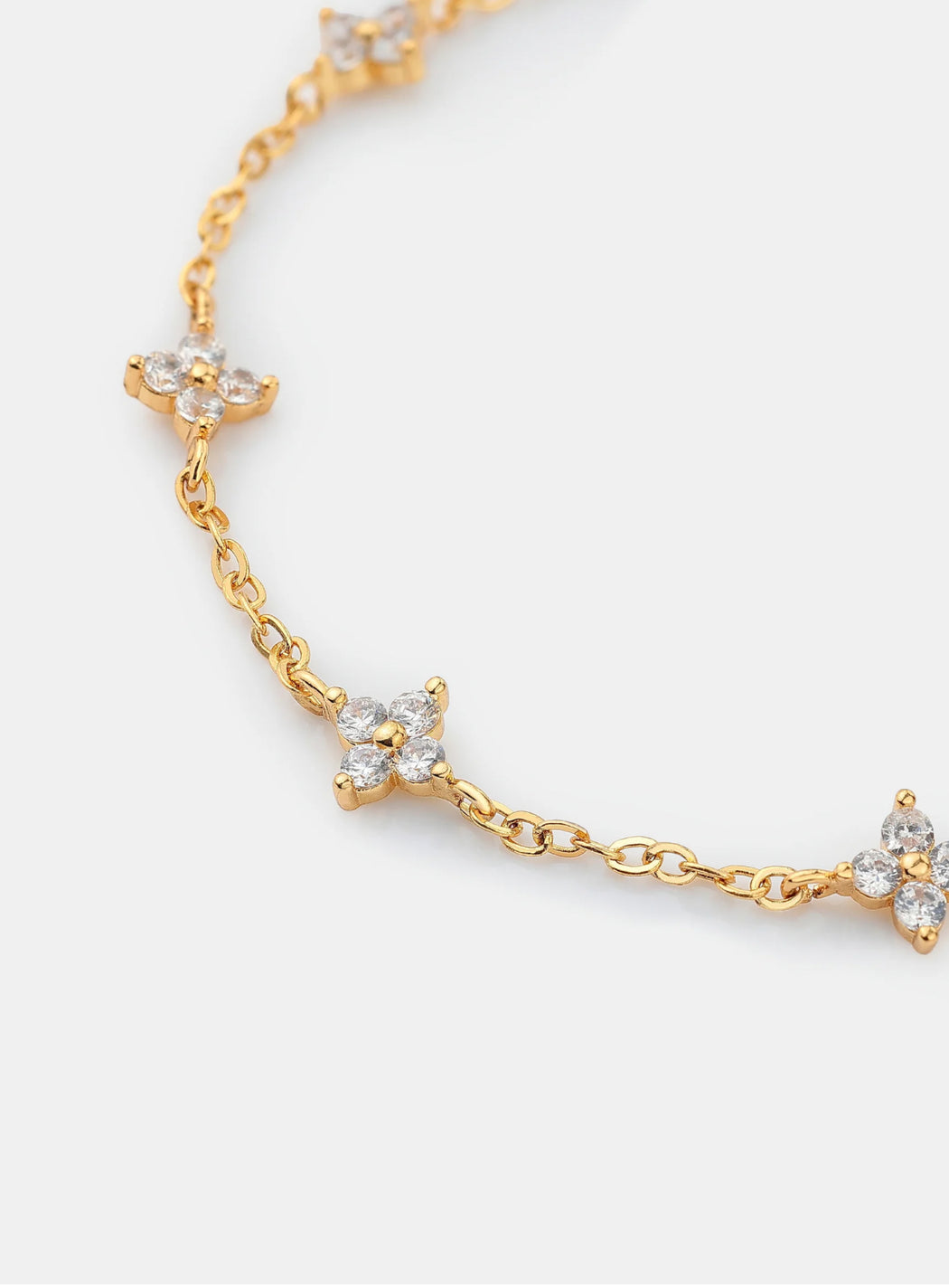 18k Plated Gold Clover Bracelet