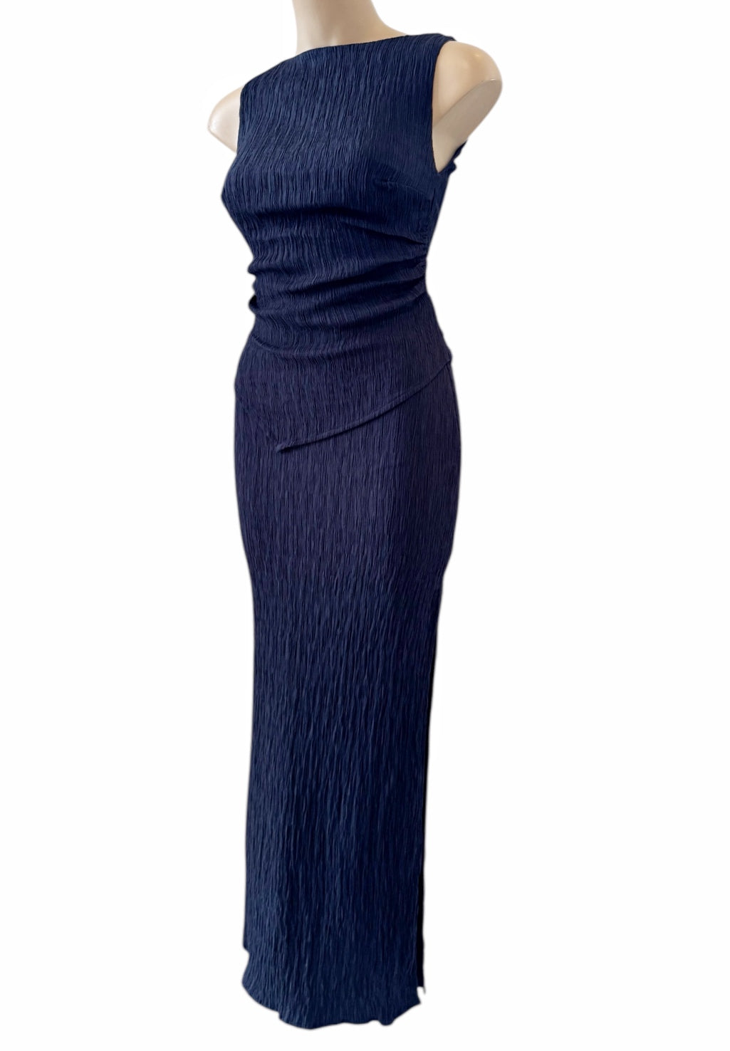 Crinkle Skirt Set - Navy