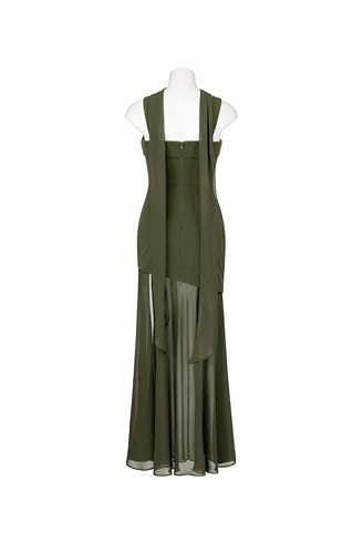 Splice Evening Dress - Khaki