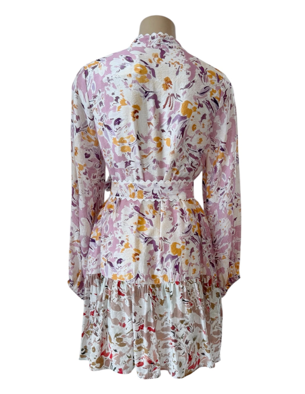 Drop Hem Mini Dress - Multi floral