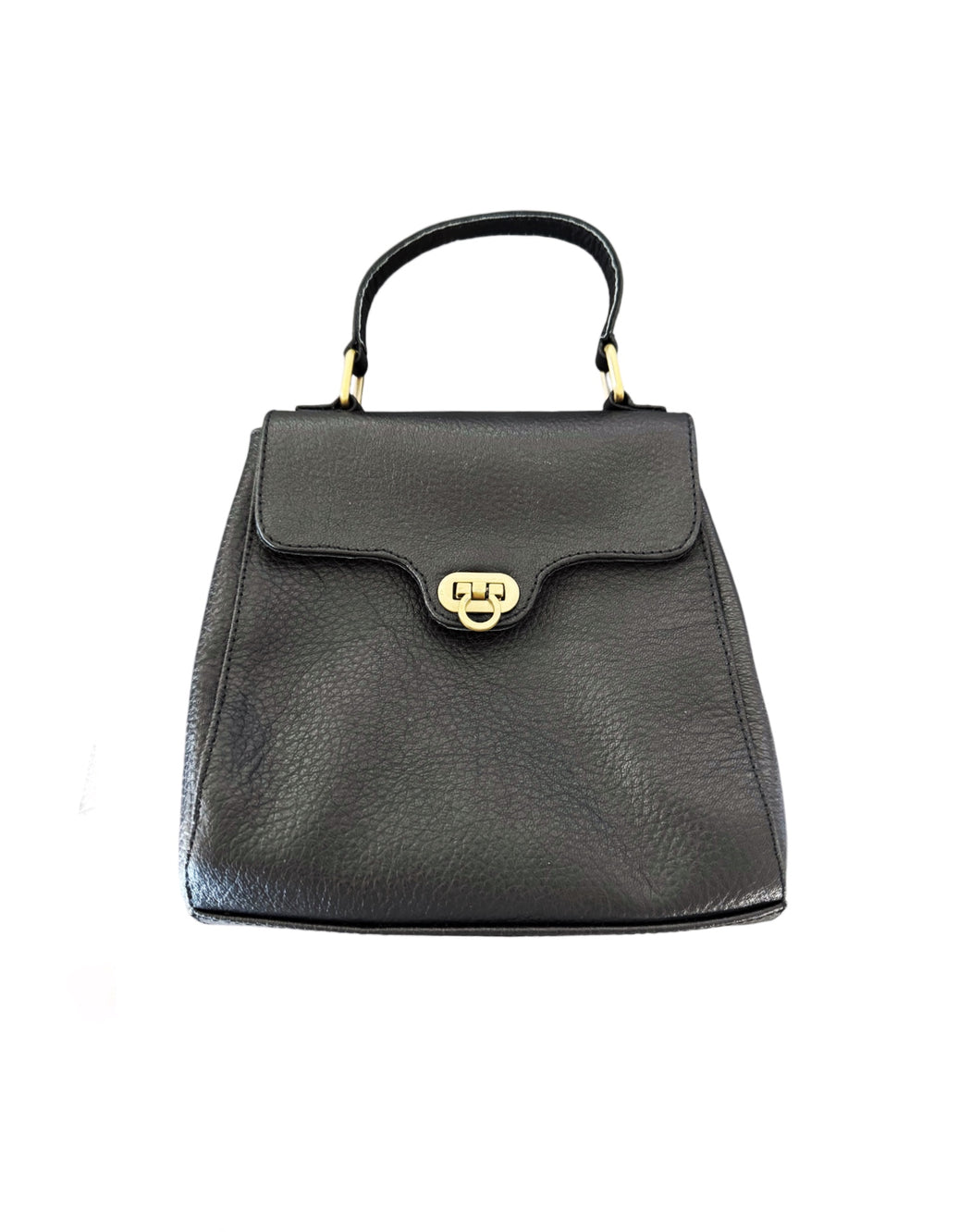 Hobo and Hatch Genuine Leather Verve Vintage Shoulder Bag - Textured Noir (black)