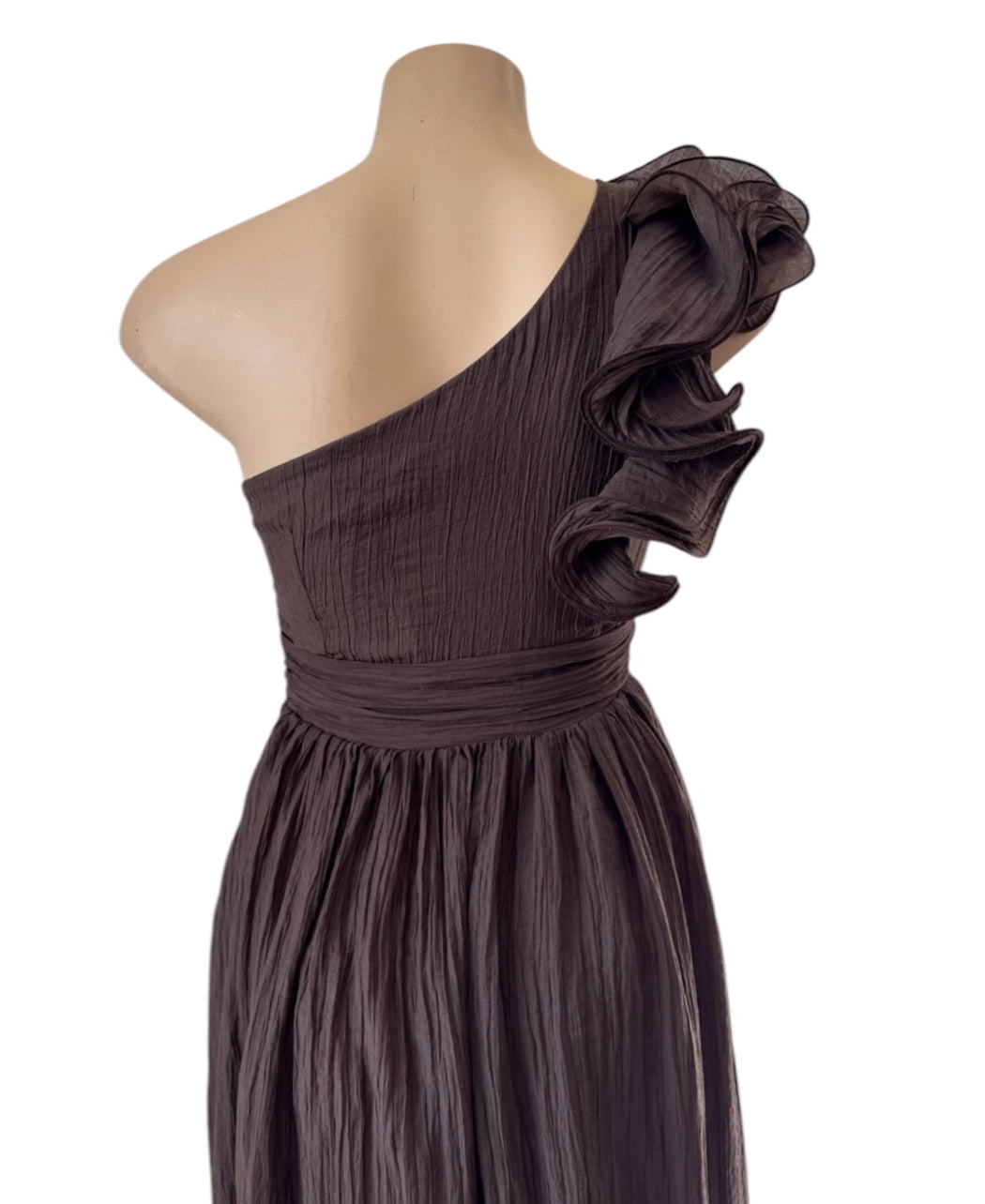 Emmy One shoulder Maxi Dress - Chocolate