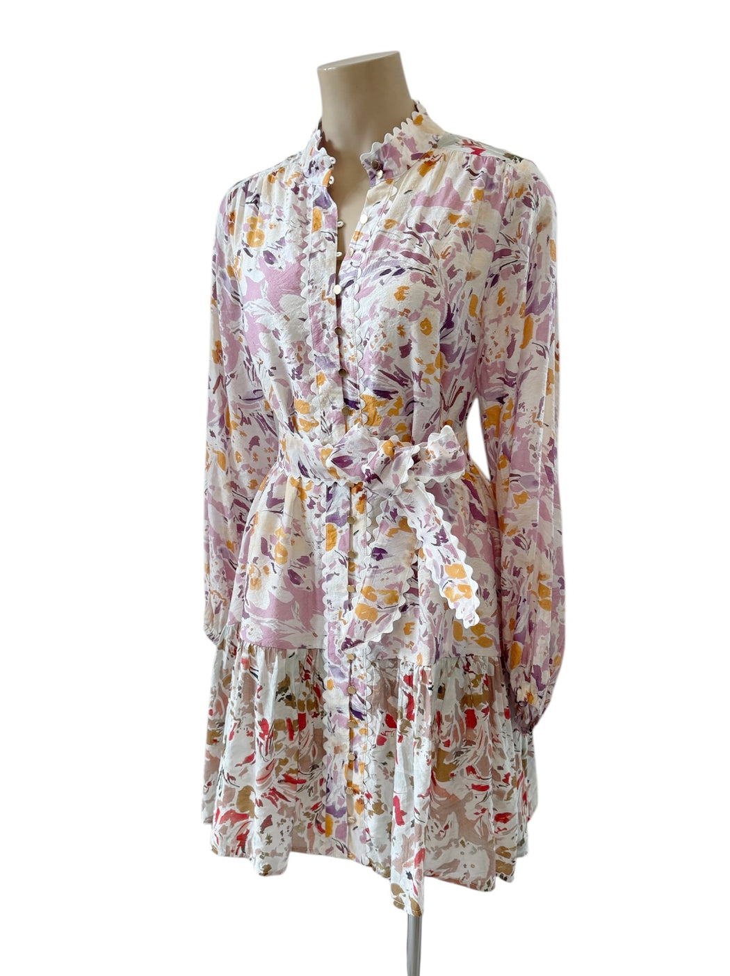 Drop Hem Mini Dress - Multi floral