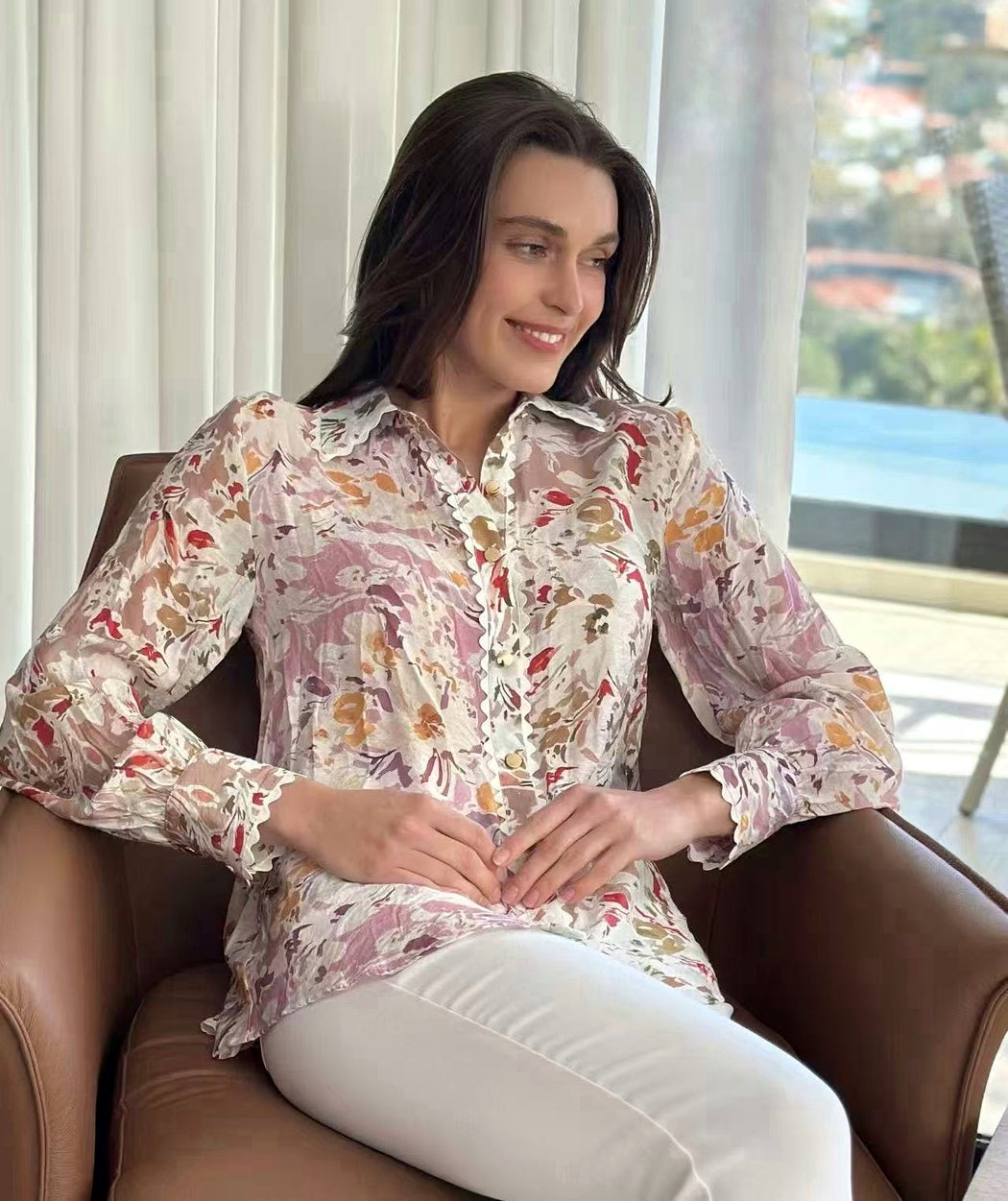 Balloon Sleeve Blouse - Floral multi
