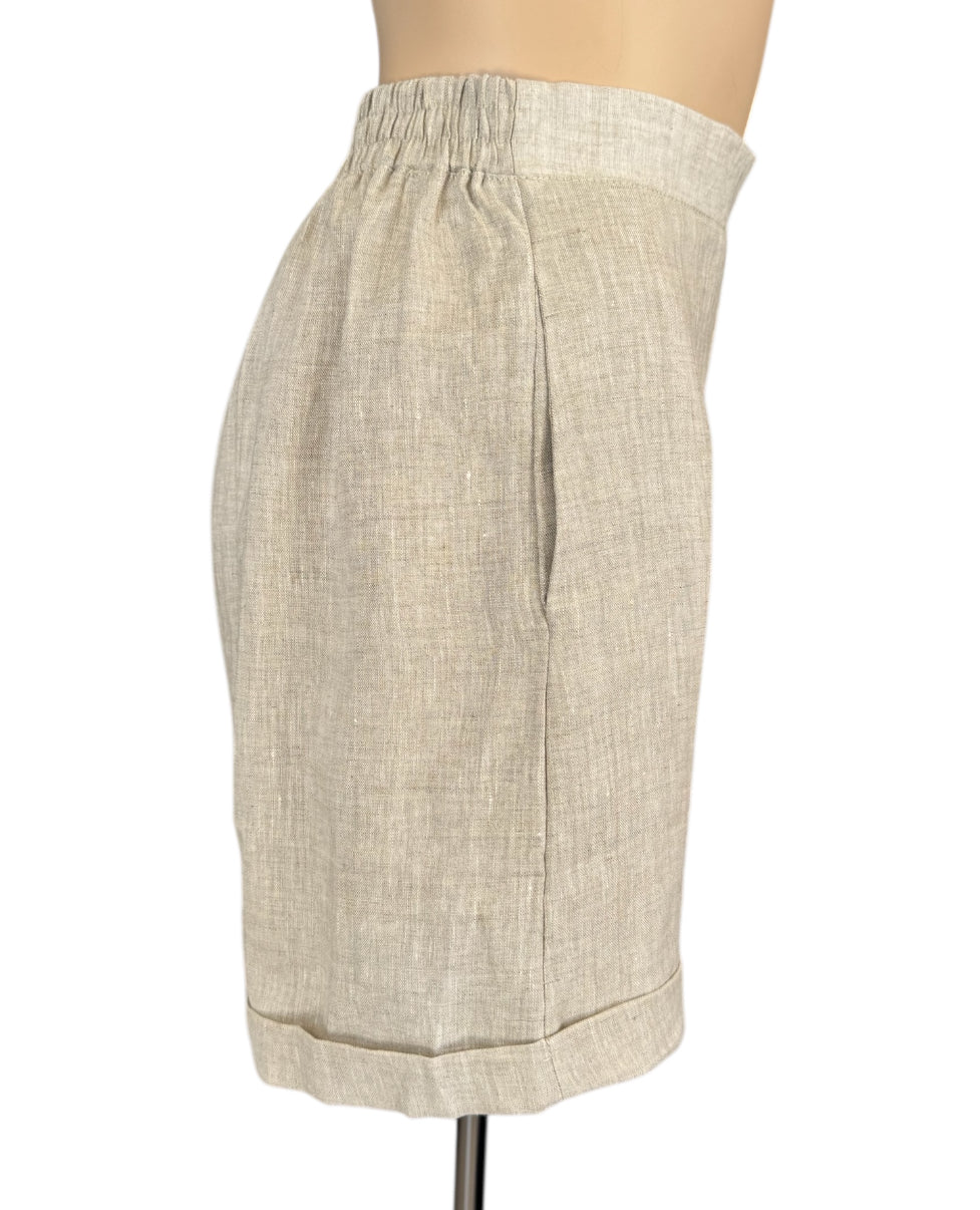 Bell 100% Linen Shorts - Natural