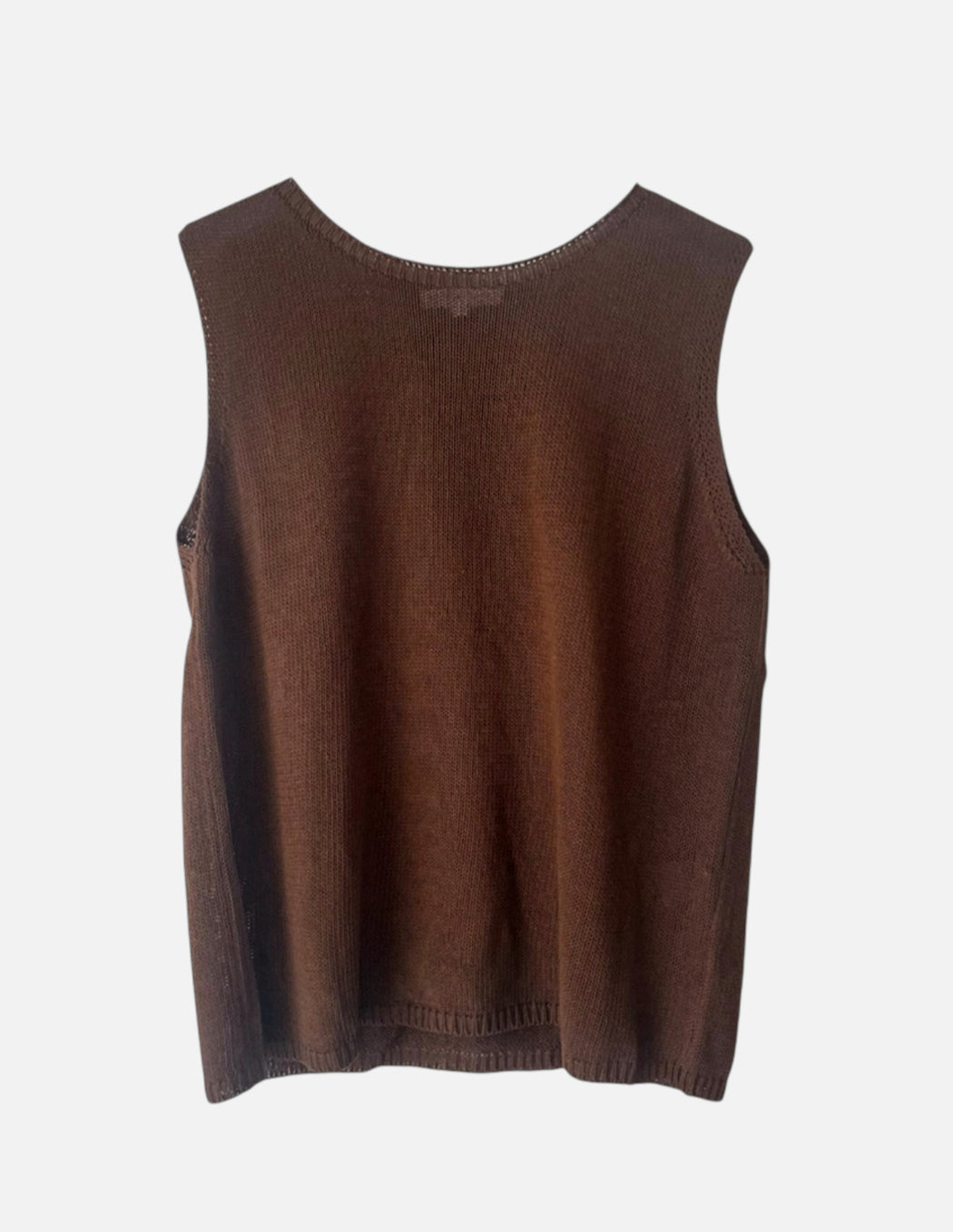Little Lies Knit Spring Tank Top - Chocolate
