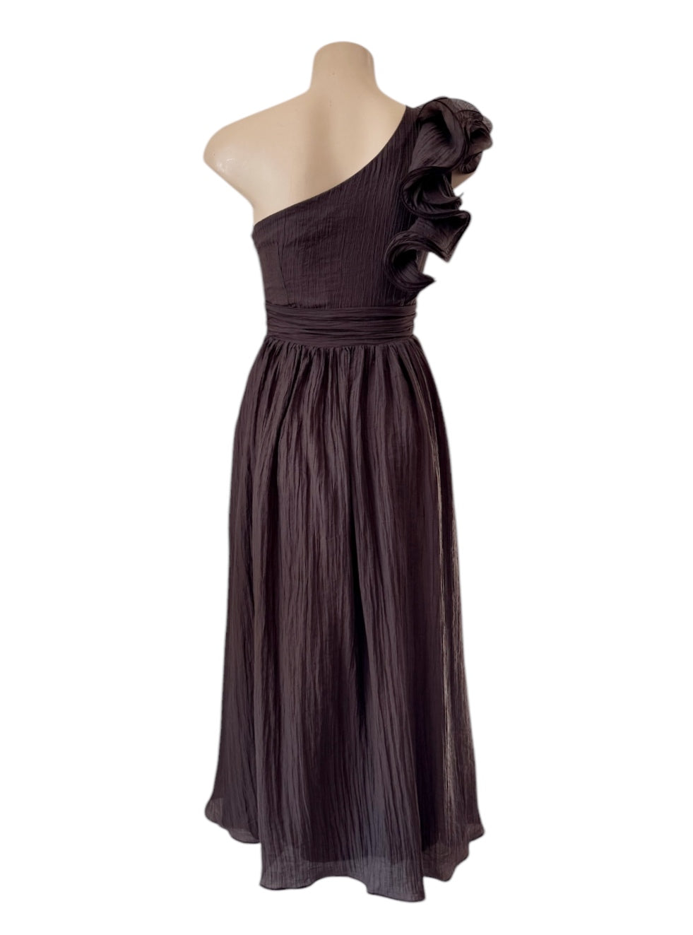 Emmy One shoulder Maxi Dress - Chocolate