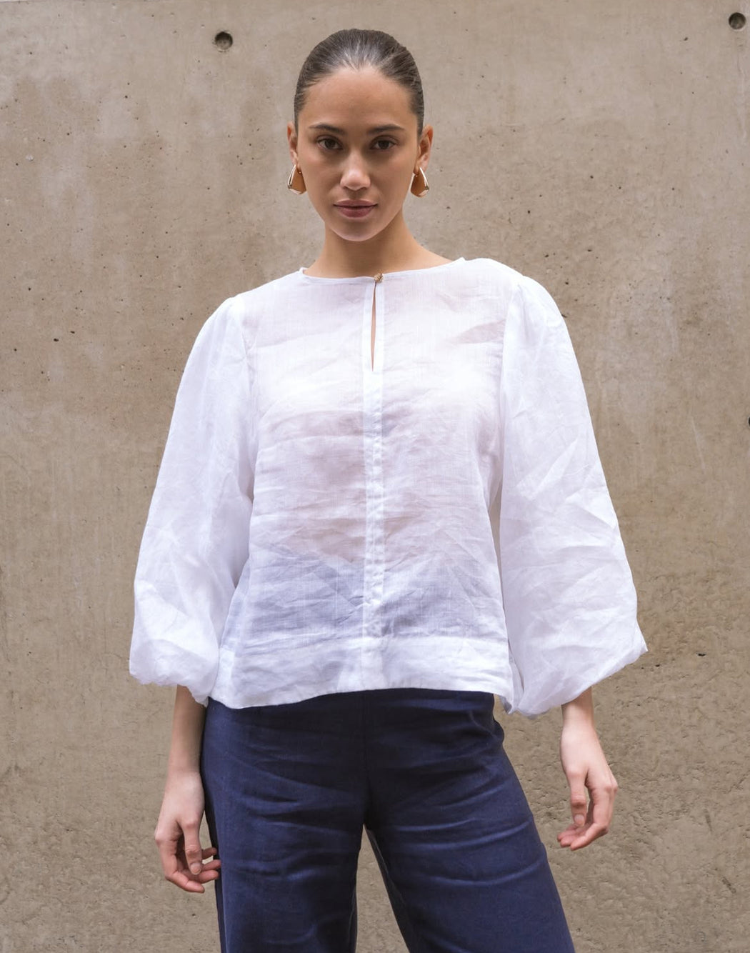 Balloon sleeve Blouse - White
