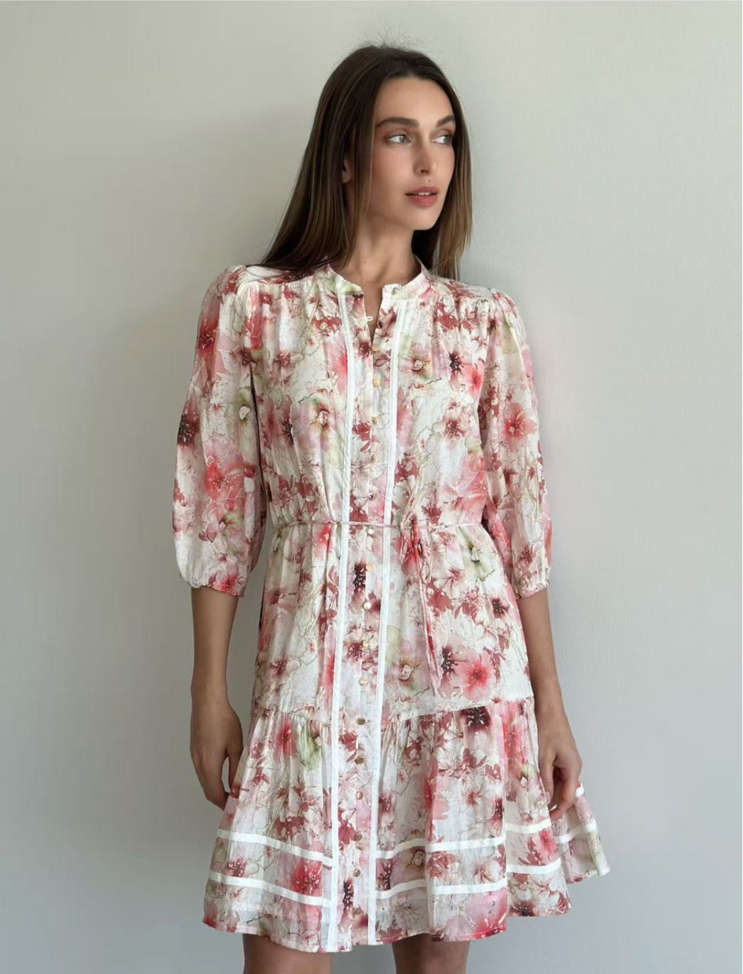 Floral Mini Dress - Pink multi