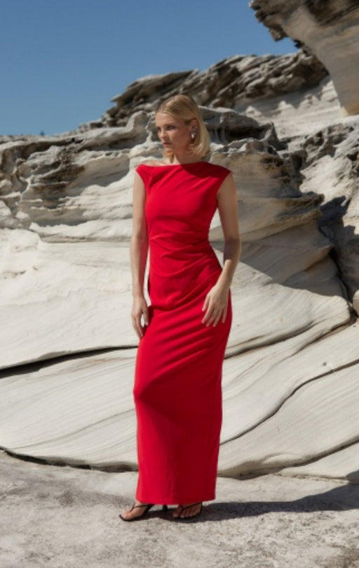 Off shoulder Maxi Dress - Red