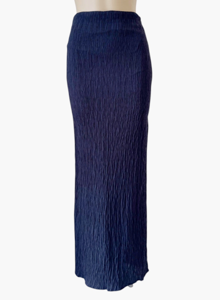 Crinkle Skirt Set - Navy
