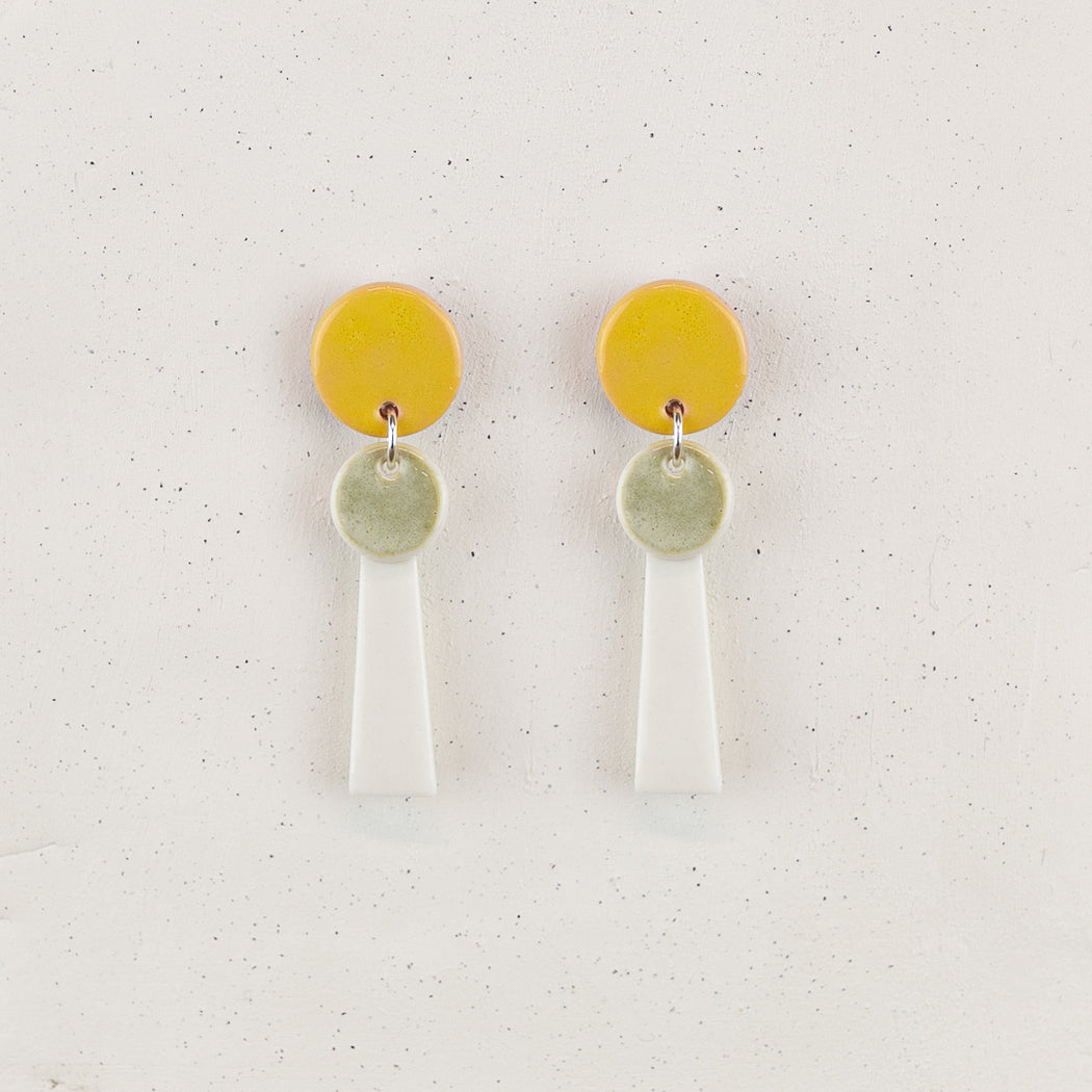 Erin Lightfoot Porcelain - Tassel- Mustard and White -Small