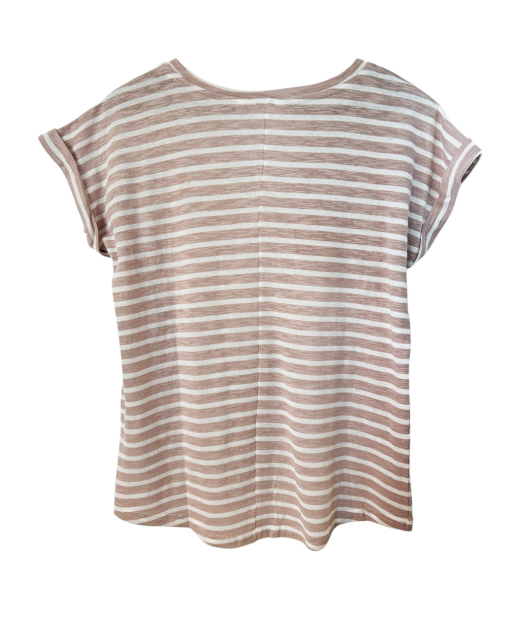 Fave restocked! Little Lies Oscar Tee - Musk pink stripe
