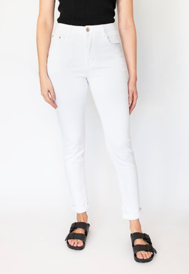 Mid Rise Skinny leg stretch Jeans - White Denim