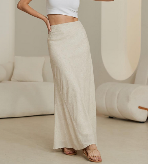 Linen Maxi Skirt- Natural