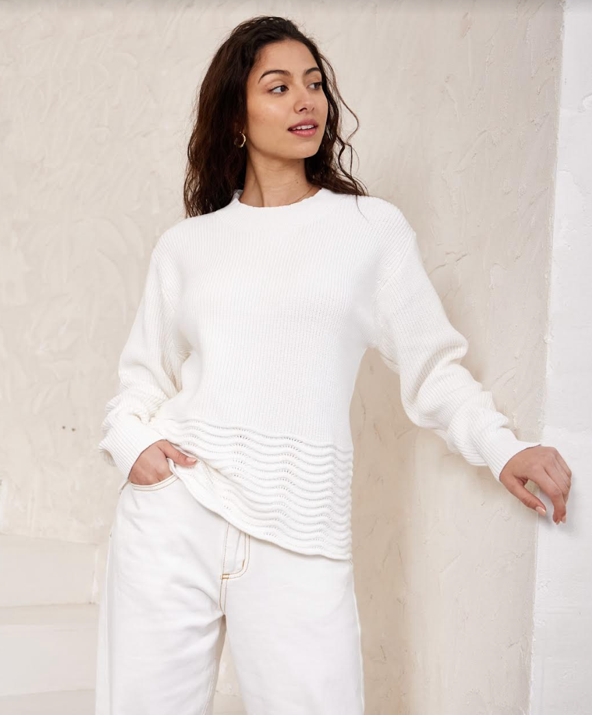 Cotton Trans Season Knit - White