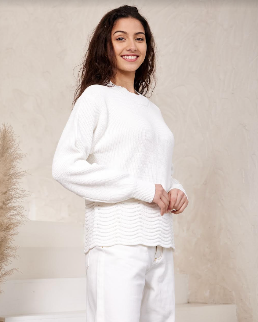 Cotton Trans Season Knit - White