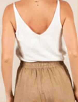 Reversible Linen Tank Top - White