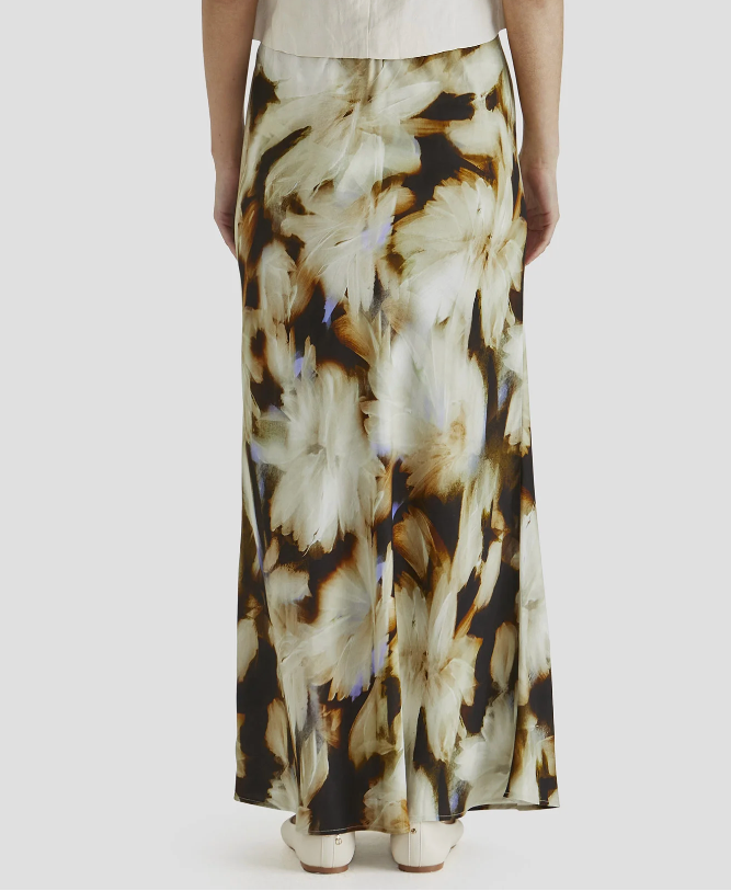Blurred Floral Midi Skirt- Floral