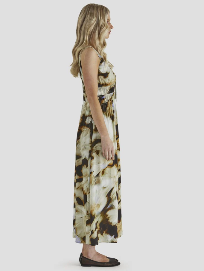 Blurred Floral Maxi Dress - Floral