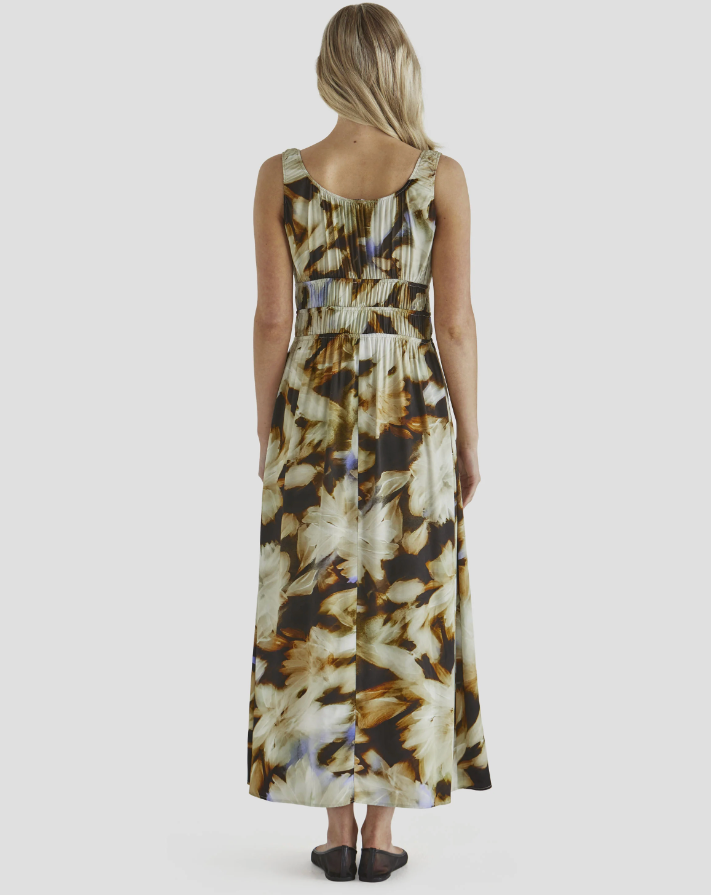Blurred Floral Maxi Dress - Floral