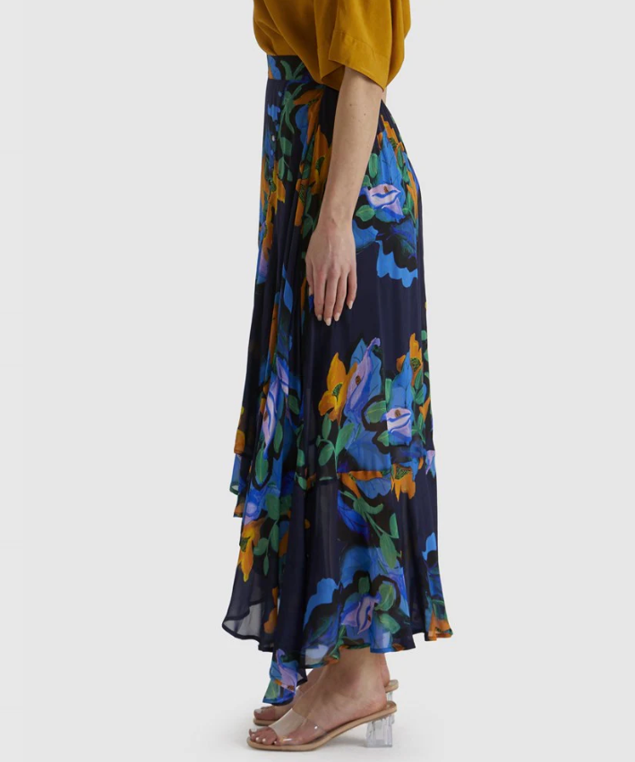 Fate & Becker Twilight Midi Skirt- Floral