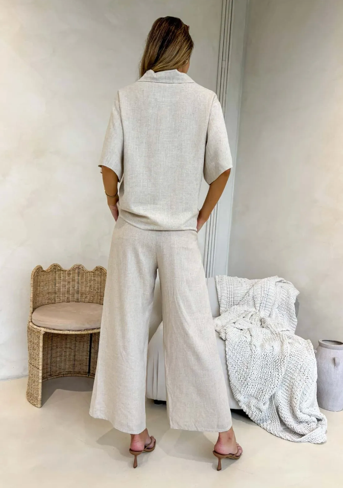 Alania Linen blend Set - Natural