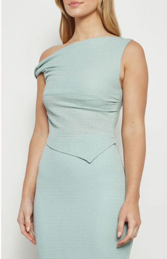 Textured Top and Skirt Set - Duck egg