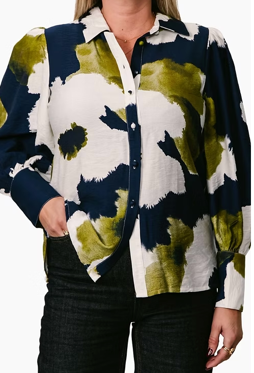 Chiffon Blouse - Navy Multi Floral