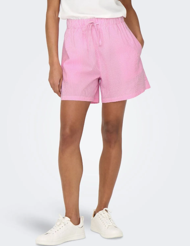 Stripe Cotton Shorts - Pink