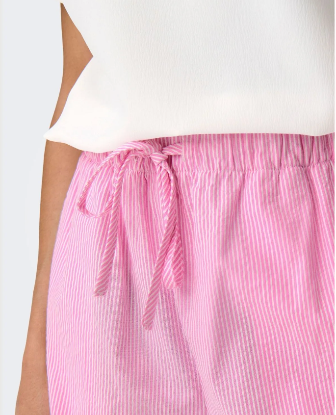 Stripe Cotton Shorts - Pink