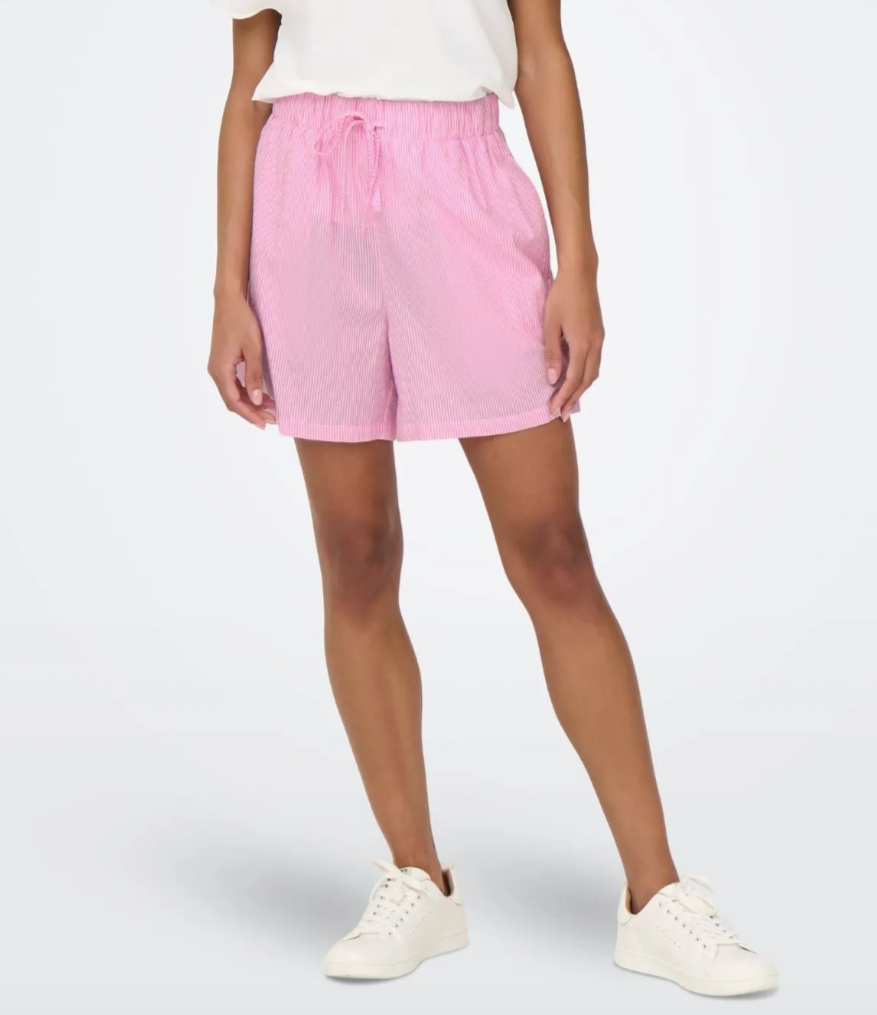 Stripe Cotton Shorts - Pink