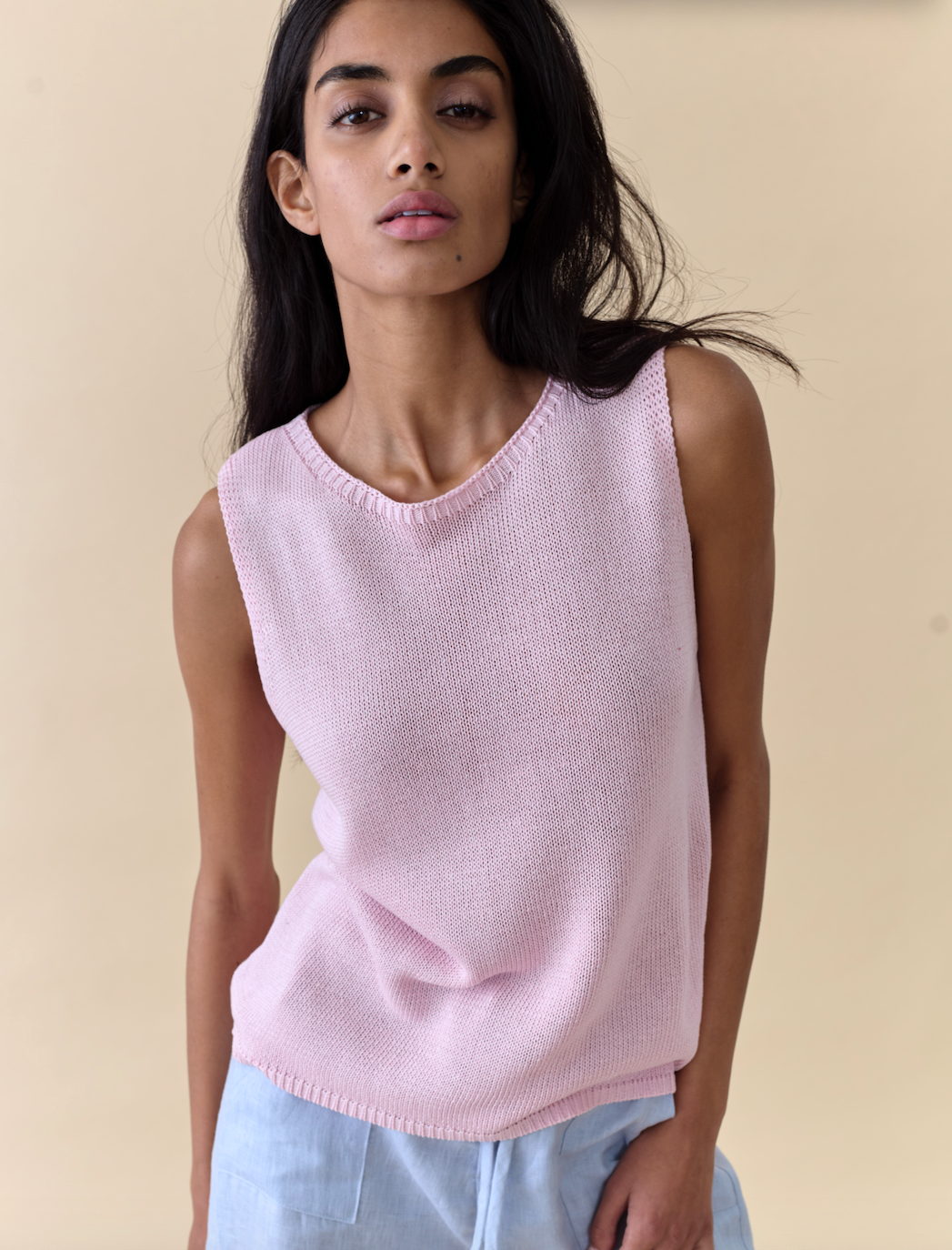 Little Lies Knit Spring Tank Top - Pink