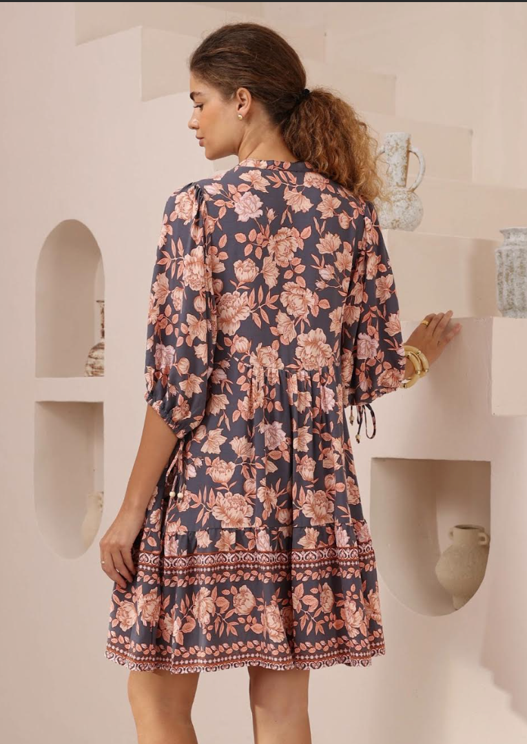 Babydoll Dress - Rose Floral