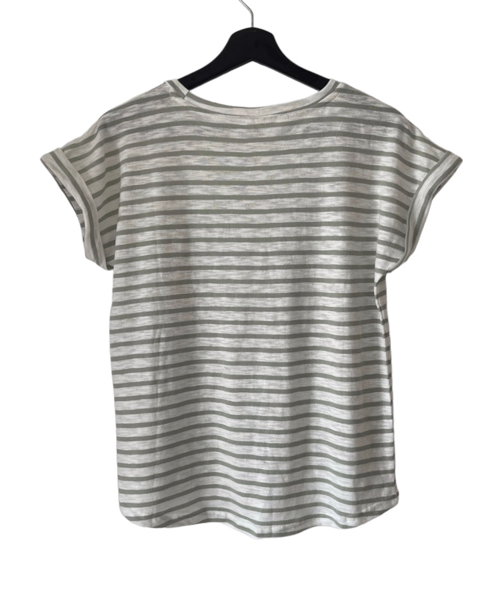 Fave restocked Little Lies Oscar Tee - Sage Stripe
