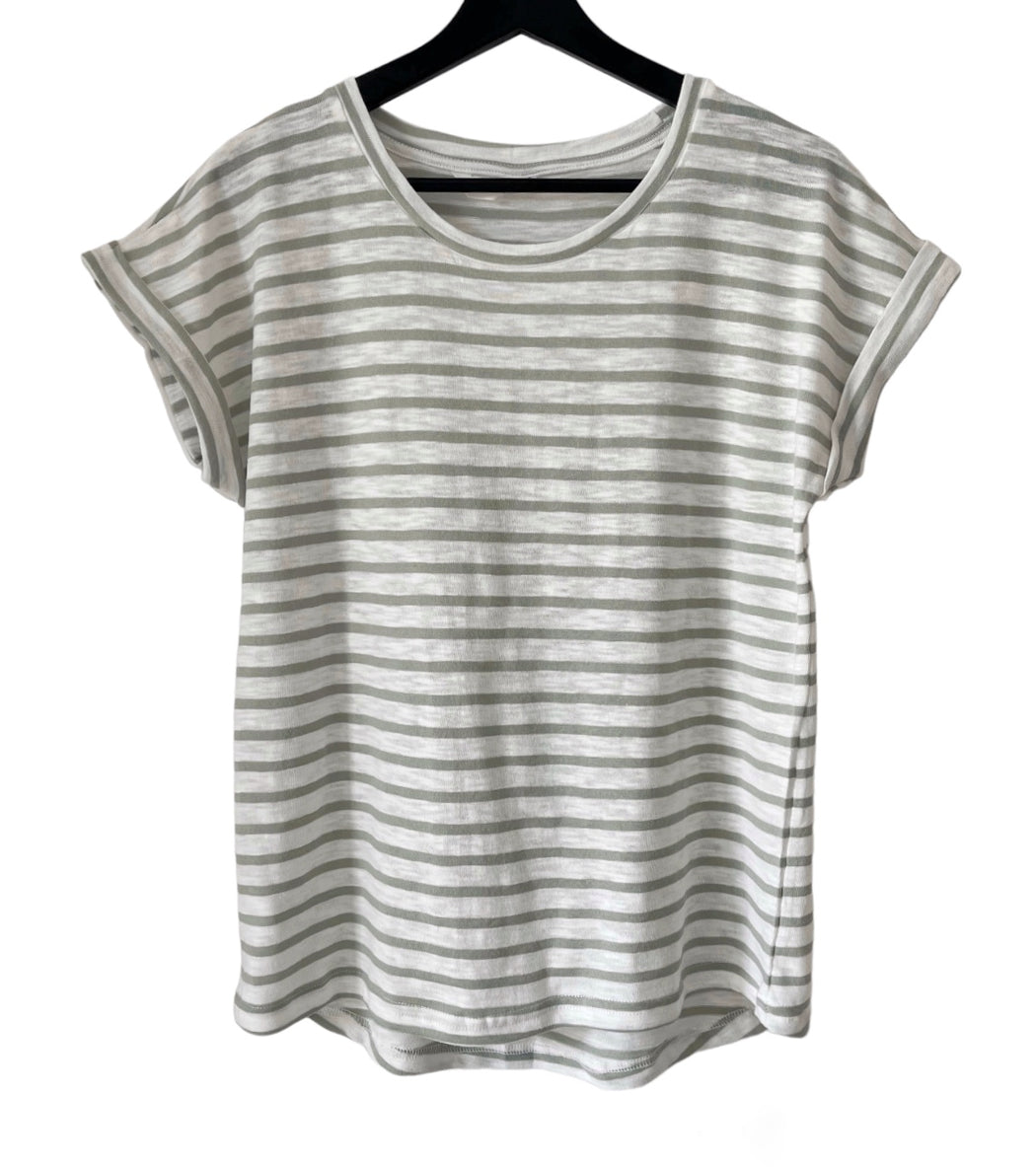 Fave restocked Little Lies Oscar Tee - Sage Stripe