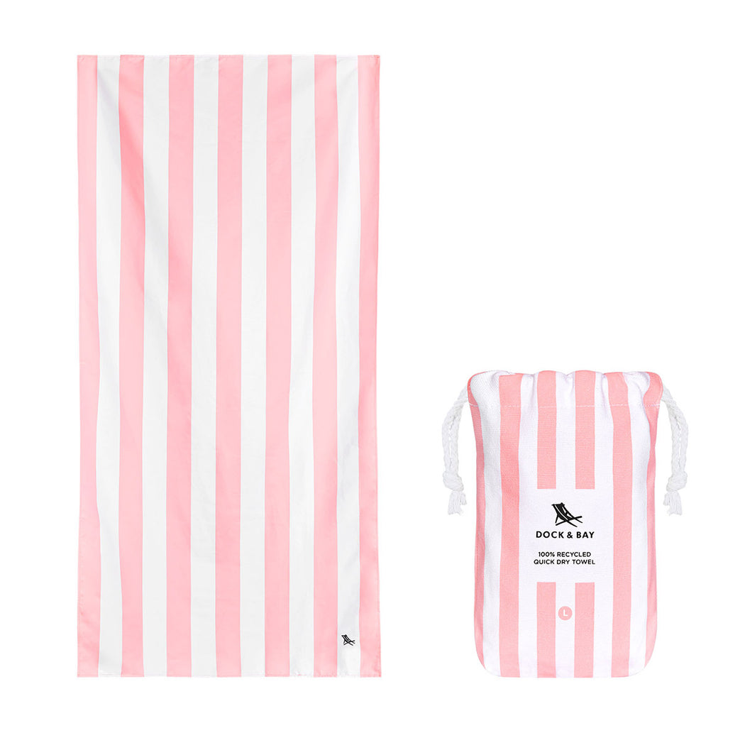Dock & Bay 100% Recycled Towel - Malibu Pink L - 160cm x 80cm