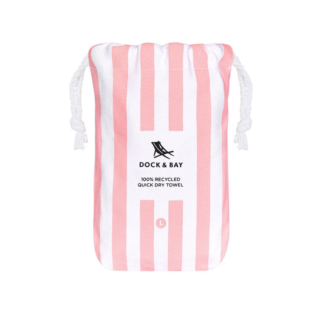 Dock & Bay 100% Recycled Towel - Malibu Pink L - 160cm x 80cm